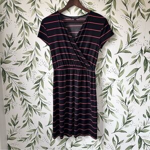 Banana Republic Dress. Petite Small. Black/Coral.